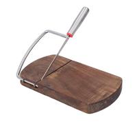 Acacia Wood Cheese Cutter Block with Stainless Steel Wire, Cheese Slicing Tool for Hard Cheese Ham Sausage Biltong Jerky, Solid Wood Kitchen Cutting Board for Home and