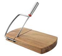 Acacia Wood Cheese Slicer, Ergonomically Designed Metal Cutter With Non-Slip Base For Varied Foods, Comes In A Decorative Gift Box