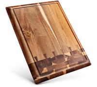 Acacia Wood Cutting Board for Kitchen and Home - Beautiful Large Butcher Block Chopping Board, Sustainable Wood, Juice Groove - Doubles as 3 Compartment Serving Board - 17 x 13 x 1.5