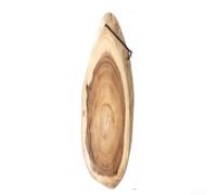 Acacia Wood Cutting Board Irregular Shape Natural Solid Teak Chopping Block Large 53cm Kitchen Use Natural Acacia Serving Board Unique Edge Design Large Wooden Cutting Board 53x20cm Heavy Duty(M)
