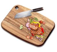 Acacia Wood Cutting Board With Hanging Hole,Large（11.5"X17.5"X 0.7"）Wooden Cutting Board.Big Rectangular Charcuterie Board-Cheese Cutting Board-Serving Board.Bpa Free For Vegetables,Fruit,Bread,Meat
