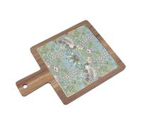 Acacia Wood Cutting Serving Board 33 x 23cm Tempered Glass Surface Decorative Design Kitchen Chopping Board Food Preparation Board