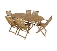 Acacia Wood Garden Patio Dining Set by Wensum - 6 Seats