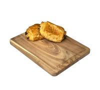 Acacia Wood Grooved Chopping Board 28x20cm Natural Grain Kitchen Food Cutting