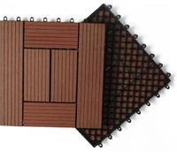Acacia Wood Interlocking Deck Tiles for Patio and Balcony,F,11pcs | Tool-free snap-lock installation with scissor-trimmable tiles for custom layouts, available in 11 or 22 piece packs