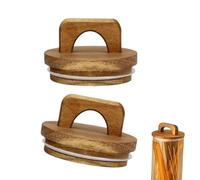 Acacia Wood Lid for Glass Jar, Wooden Cup Lids Jar Lids with Silicone Seal, 10.5 x 4cm (Wood Brown)
