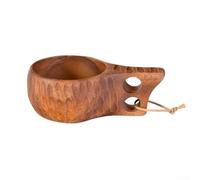 Acacia Wood Mug with Natural Grain, Handmade Wooden Tea Cup for Kitchen Use, Camping Coffee Mug and Outdoor Drinking Cup, Brown Wooden Cup Drinkware For Ideal for(I)