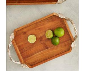 Acacia Wood Oval Serving Tray | Vine