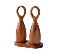 Acacia Wood Pepper Grinder and Salt Mill Set - 7.32 Inch Solid Wood Spice Grinder Bottle for Kitchen Restaurant Use(Grinder Set)