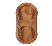 Acacia Wood Pepper Grinder Base Kitchen Counter Organizer Dual Compartment Tray Supports Manual Grinding Devices Smooth Finish Black or Wood or Retro Color 15x7.8x1.5cm(8 type lovesick)