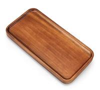 Acacia Wood Platters Small 12"x6" Long Charcuterie Board Rectangle Decorative Tray Wooden Serving Platter for Food Appetizer Cake Plates Kitchen Dish Cheese Boards Rectangular Snack Dessert Trays