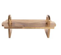 Acacia Wood Raised Serving Platter | 37 x 12 x 13 cm | Cake Stand & Charcuterie Board | Cheese Board, Tapas and Buffets | Wooden Display Stand | Afternoon Tea Serving Platter (Small)