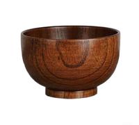 Acacia Wood Salad Bowl Handcrafted Serving Dish for Fruit Pasta Rice - Natural Rustic Kitchen Decor 13cm