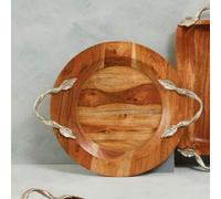 Acacia Wood Small Round Tray | Vine