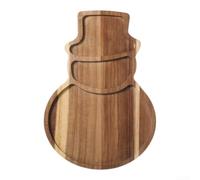 Acacia Wood Snowman Cheese Board 34cm Holiday Tray | acacia construction, natural wood texture, sturdy design, resists warping, elegant serving piece