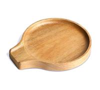 Acacia Wood Spoon Rest For Stove Top- Smooth Round Wooden Spoon Holder For Kitchen Counter with Non Slip Silicone Feet, Perfect Holder For Spoons,Spatulas and Tongs, Brown