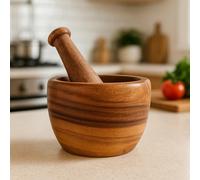 Acacia Wood Tapered Mortar and Pestle, Durable 13cm nature friendly Spice Grinder for Kitchen Premier Housewares Natural One Size