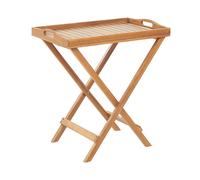 Beliani Garden Side Table Java Folding Acacia Wood Light Brown