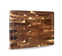 Acacia Wooden Chopping Board, TJ POP Large Wood Cutting Board 38 x 28 x 3cm, Premium Kitchen Chopping Board with Non-Slip Feet for Cutting Meat, Vegetables,Fruit and Cheese
