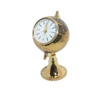 AcaciaHome Black Gold Globe Mantel Clock - Elegant Silent Sweep Tabletop Timepiece with Easy-to-Read Face, Sl lack Gold Finish, and Stylish Design for Living Room, Bedroom, or Office Décor