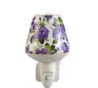 AcaciaHome Durable and Clasic LED Night Light - Colorful Floral Ceramic Decorative Light | Ideal for Bedrooms, Hallways, Bathrooms Nighttime Lighting Solution - Perfect Home Decor (Purple)