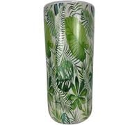 AcaciaHome Elegant and Vintage-Inspired Ceramic 18" Round Palm Leaf Umbrella Stand with Distressed Glazed Finish - Stylish Vase for Unique Home Decor with Walking Sticks Stand for Office, Home