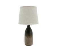 AcaciaHome Modern and Classic Cute Brown Earth Ceramic Table Lamp with White Drum Shade - Perfect Stylish and Functional Hall Light for Living Room. Bedroom, and Office Decor (45CM)