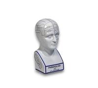 AcaciaHome Phrenology Head 16" by L.N. Fowler - Detailed Crackle Ceramic Antique Reproduction for Collectors, Medical History Enthusiasts, or Scientific Memorabilia Decorative Displays in Office