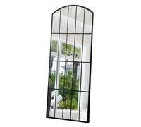 AcaciaHome Stylish 170cm Framed Arched Wall Mirror, Black Cast Iron Wall Mounted Mirror with Clear Glass, Mid Century Modern Decorative Mirror for Living Room, Entryway, Indoor or Outdoor Use
