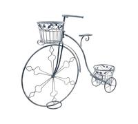 AcaciaHome Stylish & Decorative Metal Bicycle Planter with Basket and Trolley - Fun Garden Display with Wheels for Flowers, Herbs, or Plants, Ideal for Indoor & Outdoor Décor in Green & More (107CM)