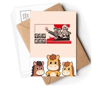 Acadec China Red Educational Propaganda Postcards Envelopes Cards Mailing Year Horse