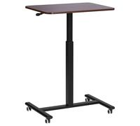 Beliani Adjustable Desk Manual Dark Wood Academia