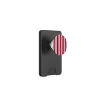 Academia Grunge Edgy Punk Stripes Bone White Crimson PopSockets PopWallet for MagSafe