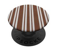 Academia Grunge Edgy Punk Stripes Bone White Rust Brown PopSockets Adhesive PopGrip