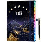 Academic 2025-2026 Diary A5 Week to View, Aug 2025 - July 2026, Weekly and Monthly Planner, with Pen Set, Colorful Monthly Tabs, Inner Pocket - (5.9" × 8.5") - Star Sky