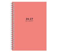 Academic 2026-2027 A5 Week to View Diary - Wiro Bound Matte Covers Mid-Year Planner - Student & Teacher Organiser (Pink)