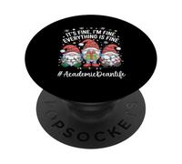 Academic Dean Gnome Everything Is Fine Funny Christmas PopSockets Adhesive PopGrip