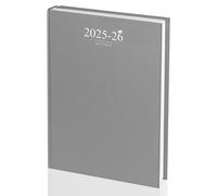 Academic Diary 2025-2026 A4 Day-A-Page Grey School Planner for Students and Teachers Diary with Case Binding