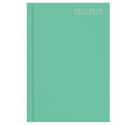 Academic Diary 2025-2026 A5 Day a Page - 25/26 Hardback Mid Year Planner with Textured Cover - University College & School Diaries for Students & Teachers - Runs August 2025 to August 2026 (Green)