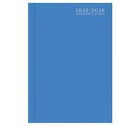 Academic Diary 2025-2026 A5 Day a Page - 25/26 Hardback Mid Year Planner with Textured Cover - University College & School Diaries for Students & Teachers - Runs August 2025 to August 2026 (Blue)