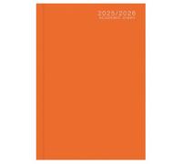 Academic Diary 2025-2026 A5 Day a Page - 25/26 Hardback Mid Year Planner with Textured Cover - University College & School Diaries for Students & Teachers - Runs August 2025 to August 2026 (Orange)