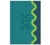 Academic Diary 2025-2026 A5 Day a Page - Hardback Mid-Year Daily Planner with Coloured Paper Edges - Organiser for Students, Teachers & Lecturers - Runs August 2025 to August 2026 (Green)