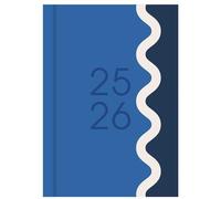 Academic Diary 2025-2026 A5 Day a Page - Hardback Mid-Year Daily Planner with Coloured Paper Edges - Organiser for Students, Teachers & Lecturers - Runs August 2025 to August 2026 (Blue)