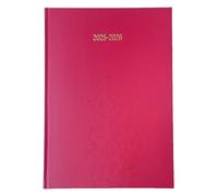 Academic Diary 2025-2026 A5 Day to a Page DAP Appointment Mid Year Planner Case bound Hardback - Pink
