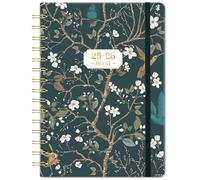 Academic Diary 2025-2026 - A5 Diary 2025-2026 Week to View from August 2025 to July 2026, Twin-wire Binding, Hard Cover, Elastic Closure, 21.5 x 15.5 x 1.5 cm