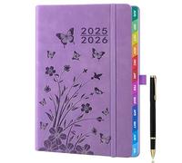Academic Diary 2025-2026 A5 Week to View Dated Weekly Planner 1 Week on 2 Pages Mid Year Organiser August 2025 to July 2026 Lavender Floral Cover with Pen for School and Family
