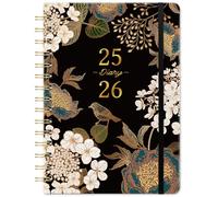Academic Diary 2025-2026 Week to View, Diary 2025-2026, Aug.2025 - Jul.2026, Twin-wire Binding, Beautiful and Elegant Hardcover, A5 Size - Black and Gold