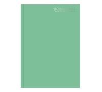 Academic Diary 2026-2027 A5 Day a Page Hardback Mid Year Planner Textured Organiser Runs August 2026 August 2027 Daily Schedule Appointment Journal Productivity (Pastel Green)