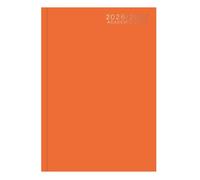 Academic Diary 2026-2027 A5 Day a Page Hardback Mid Year Planner Textured Organiser Runs August 2026 August 2027 Daily Schedule Appointment Journal Productivity (Bright Orange)
