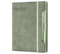 Academic Diary 2026-2027 A5 Day Per Page, Daily Planner,2026-2027 Diary from Jul 2026 to Jun 2027,12 Months Agenda,Daily Diary with Hard Cover, Pen,Pen Loop, Stickers (Green)